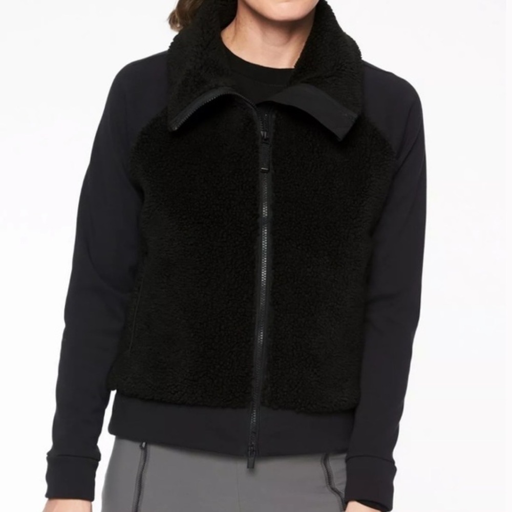 Athleta Range Sherpa Jacket Black Sz S‎